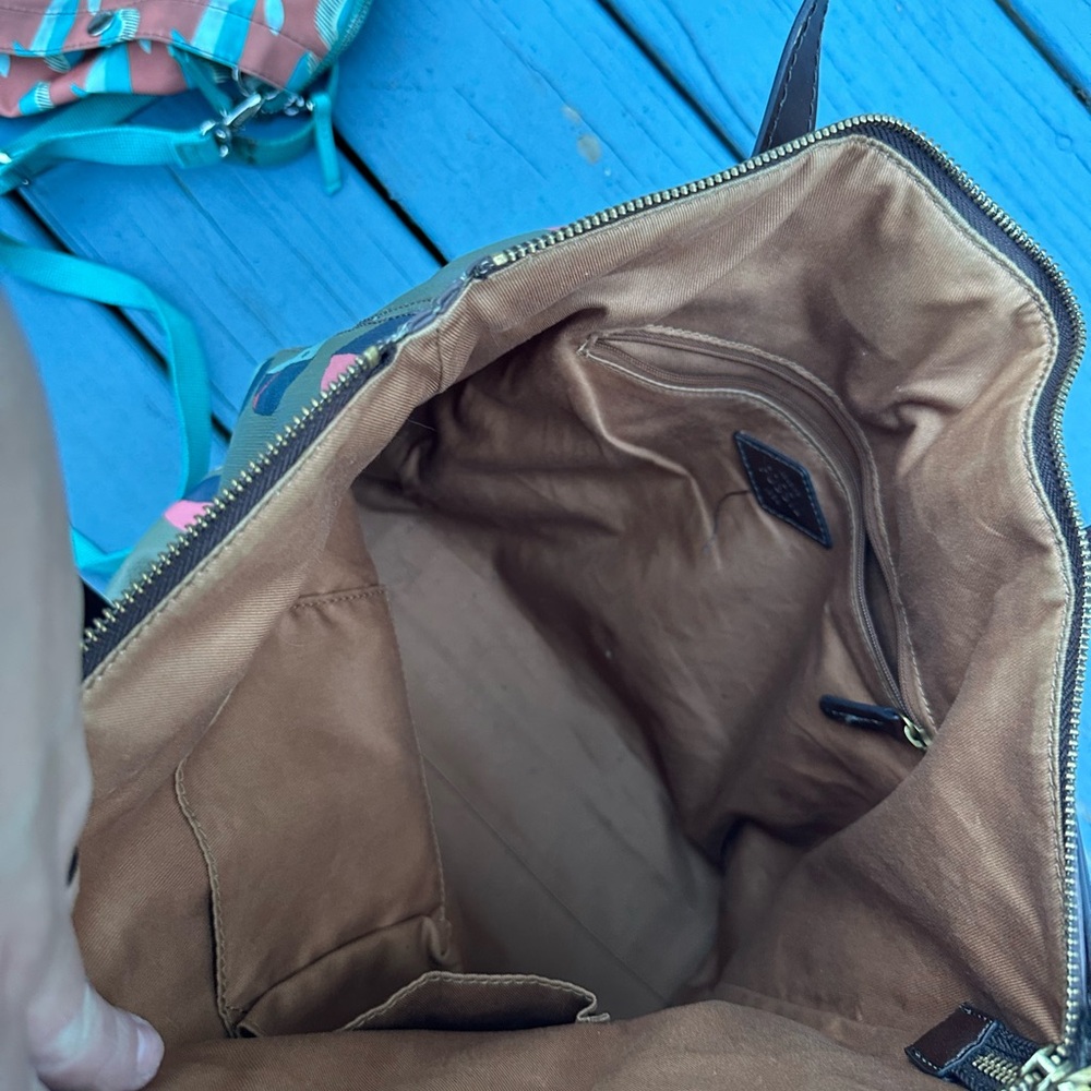 Fossil Key Feather Print Coated Canvas Tote Bag - image 4